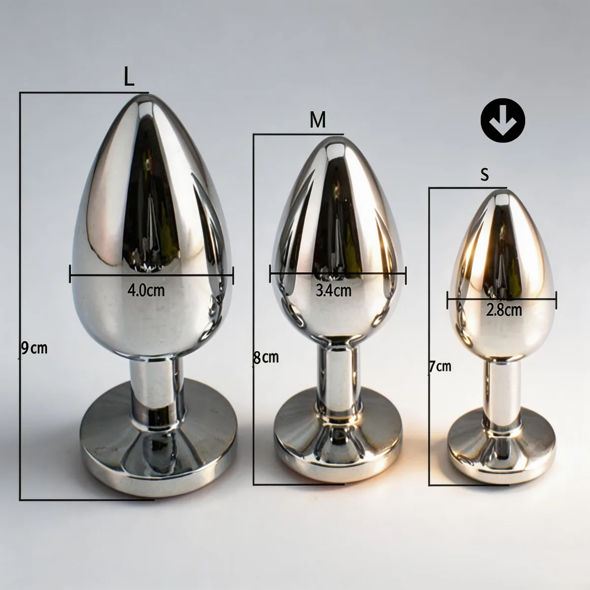 Plug Dilatador Anal Acero Strass - Metalico - Chico: imagen 2