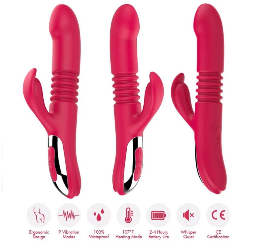Vibrador Stretch 12 funciones con Penetración y Calentador - Sube y Baja