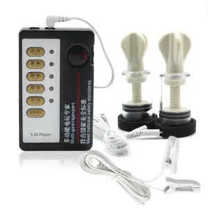 Electro Estimulador con succionador y pinzas de pezones