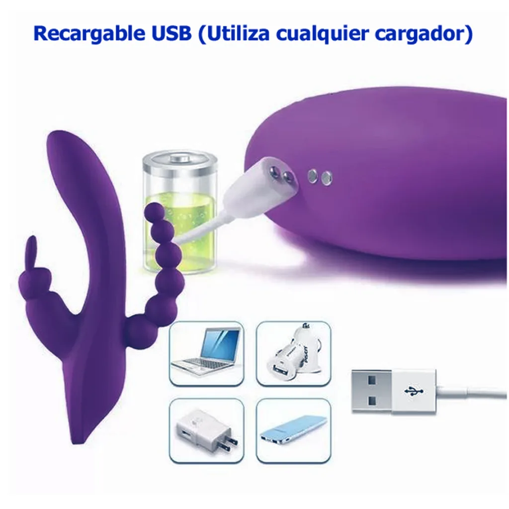 Vibrador Rabbit Triple - Recargable USB