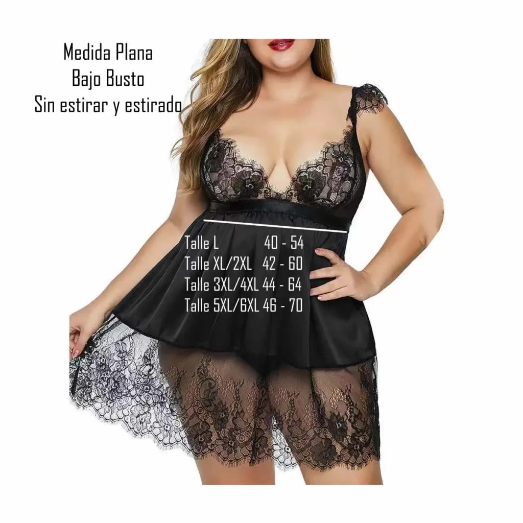 Camisolin Baby Doll "Francesca" de Puntilla (AL203) Talle 100 al 120
